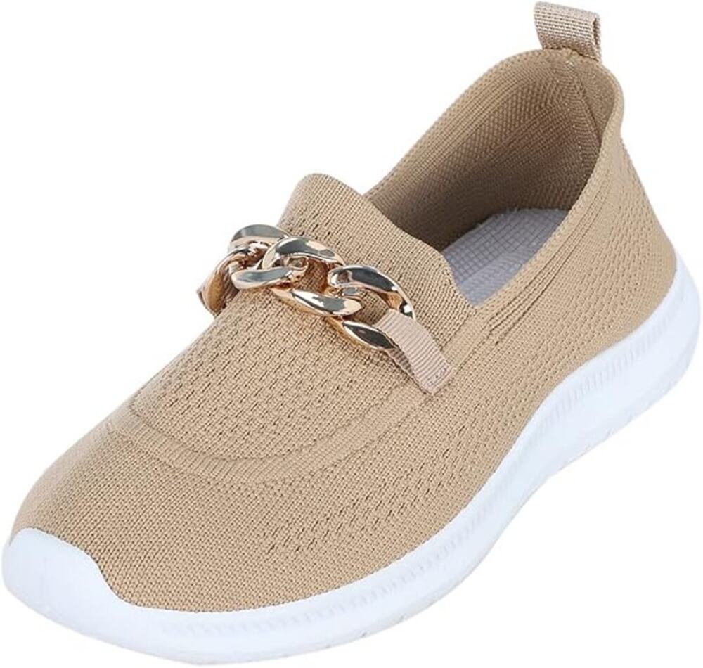 Sneakers Trendy Mesh Loafers Breathable Slip on Shoes Brown Size 9.5US / 41CN